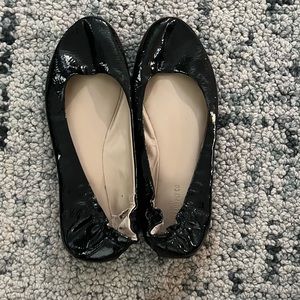 Black patent leather flats